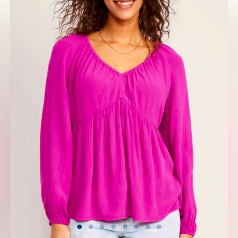 Old Navy Pink V-Neck Blouse
